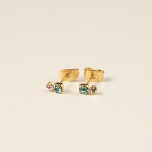 Clous mini à strass bleus et blancs