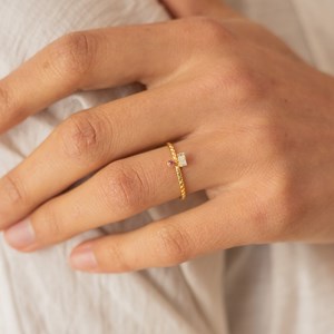 Bague réglable doré bicolore rose blanc