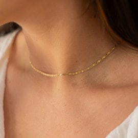 Collier doré - maille escargot