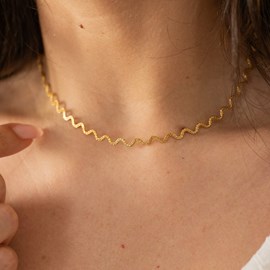 Collier doré - chaine vague