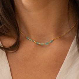 Collier message je t'aime maman - bleu