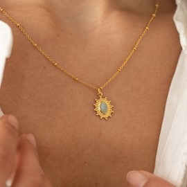 Collier soleil doré - amazonite