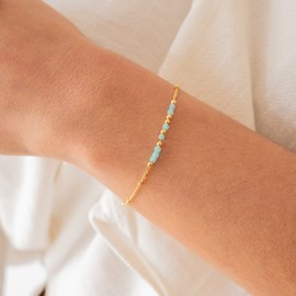 Bracelet message bleu - je t'aime