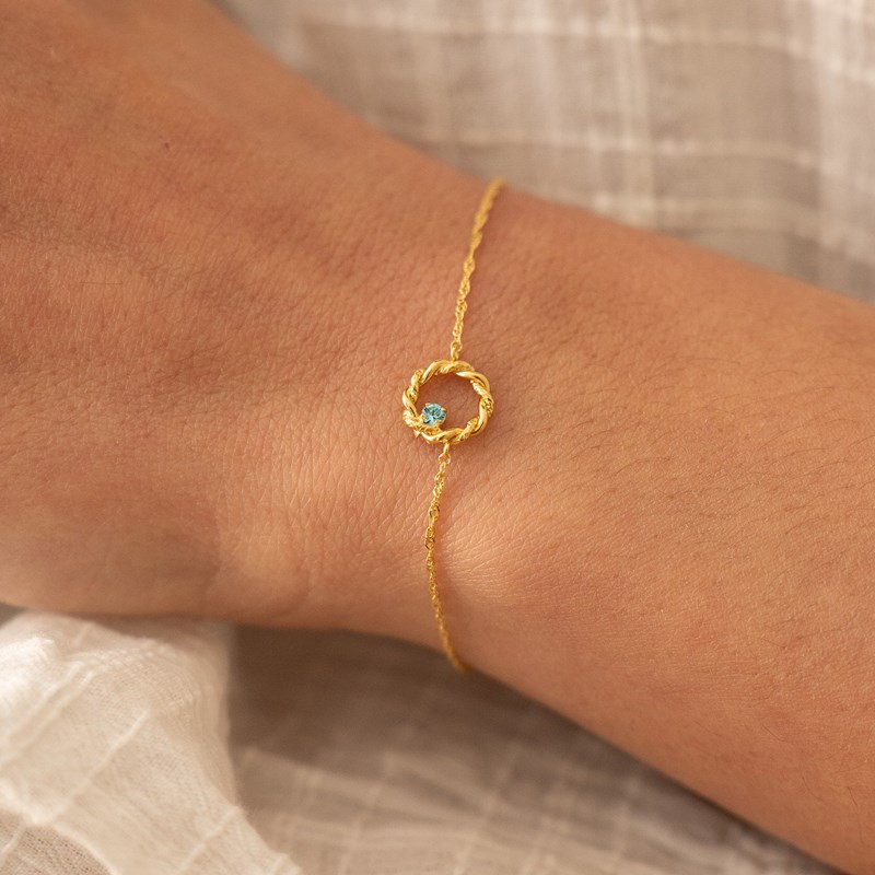 L'Atelier Du Marais - Paris - Bracelet doré - connecteur torsadé bleu