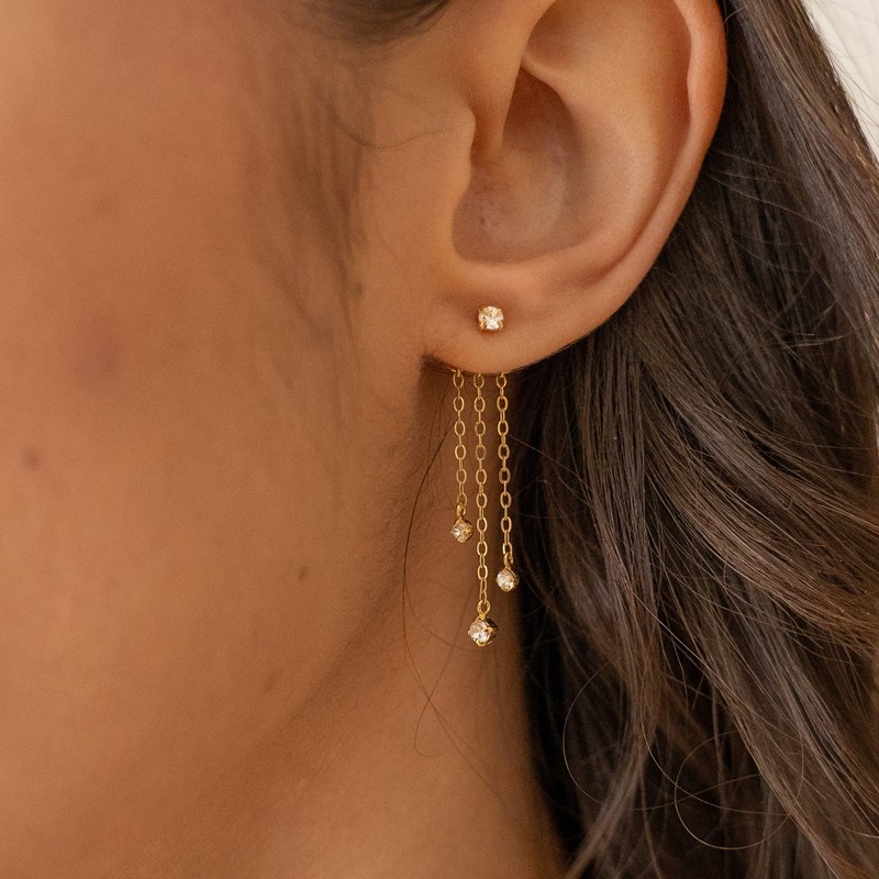 L'Atelier Du Marais - Paris - Clou doré avec chaines et strass blanc