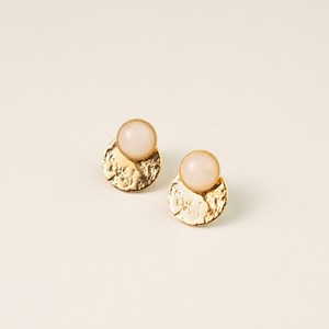 Boucles à médailles dorée - jade