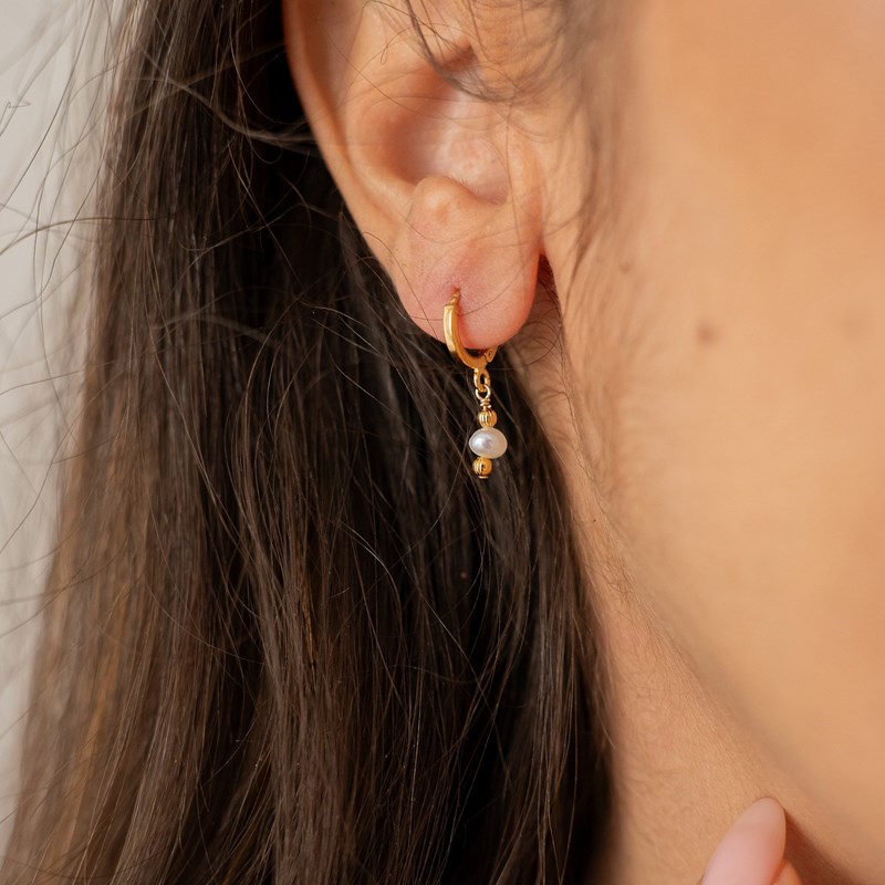 L'Atelier Du Marais - Paris - Créole dorée - perle blanche