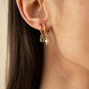 Créole dorée - perle blanche