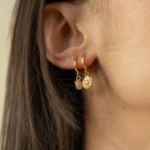 Créole dorée dormeuse - fleur