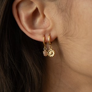 Créole dormeuse - pierre de soleil