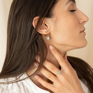 Créole dormeuse à l'unité - topaze bleue