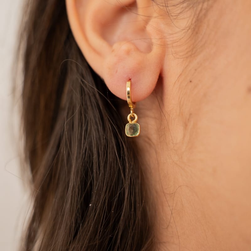 Boucles D'Oreilles Dormeuses En Améthyste Naturelle - Plaqué Or Jaune - ROSEMIMOSA - Neuf Avec étiquettes
