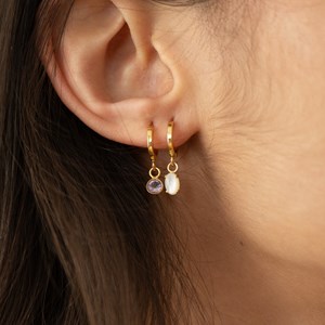 Créole dormeuse - amethyste violette