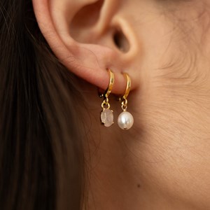 Créole dorée dormeuse à l'unité - perle