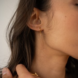 Créole dormeuse - cristal rose pâle