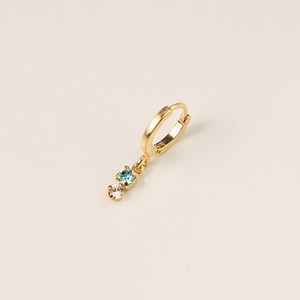 Créole dormeuse - cristal turquoise