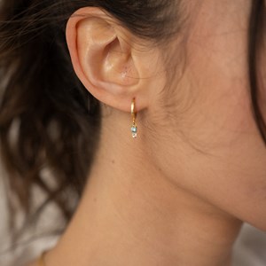Créole dormeuse - cristal turquoise