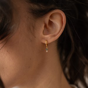 Créole dormeuse - cristal bleu gris