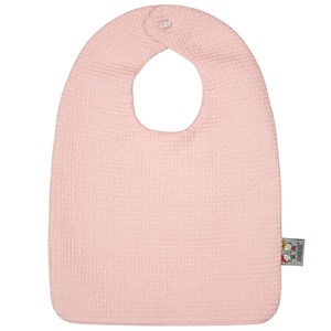 Bavoir en coton nid d'abeille rose dès