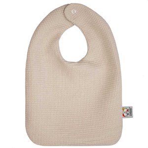 Bavoir en coton nid d'abeille beige dès