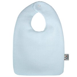 Bavoir coton nid d'abeille bleu dès la