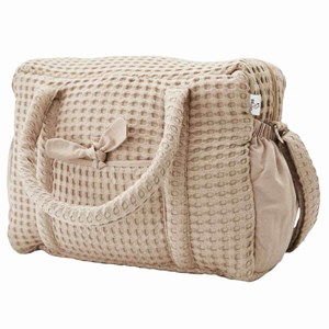 Sac à langer coton gaufré beige 28 x 42