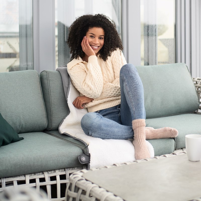 Couverture chauffante d'extérieur gris