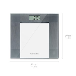 Pèse personne, verre gris-blanc medisana