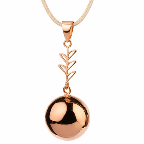 Bola De Grossesse - Bola grossesse collier feuille d'or rose