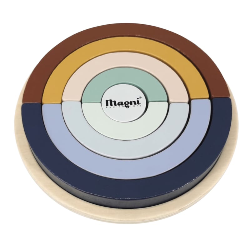 Jouet en bois puzzle arc-en-ciel - (Magni) - Image 1