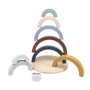 Jouet en bois puzzle arc-en-ciel