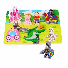 Puzzle bois bébé princesse chevalier