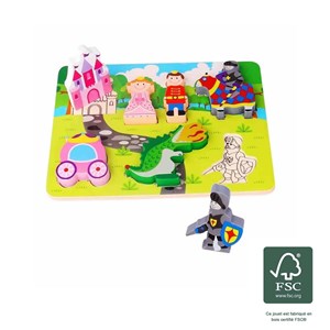 Puzzle bois bébé princesse chevalier