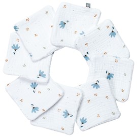 Lingettes lavables 8 pièces, bleuet