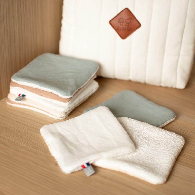 Lingettes bébé lavables en lin 8 (Sevira Kids) - Image 2