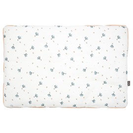 Oreiller réversible gaze coton bleuet