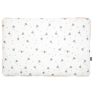 Oreiller plat en gaze de coton, bleuet