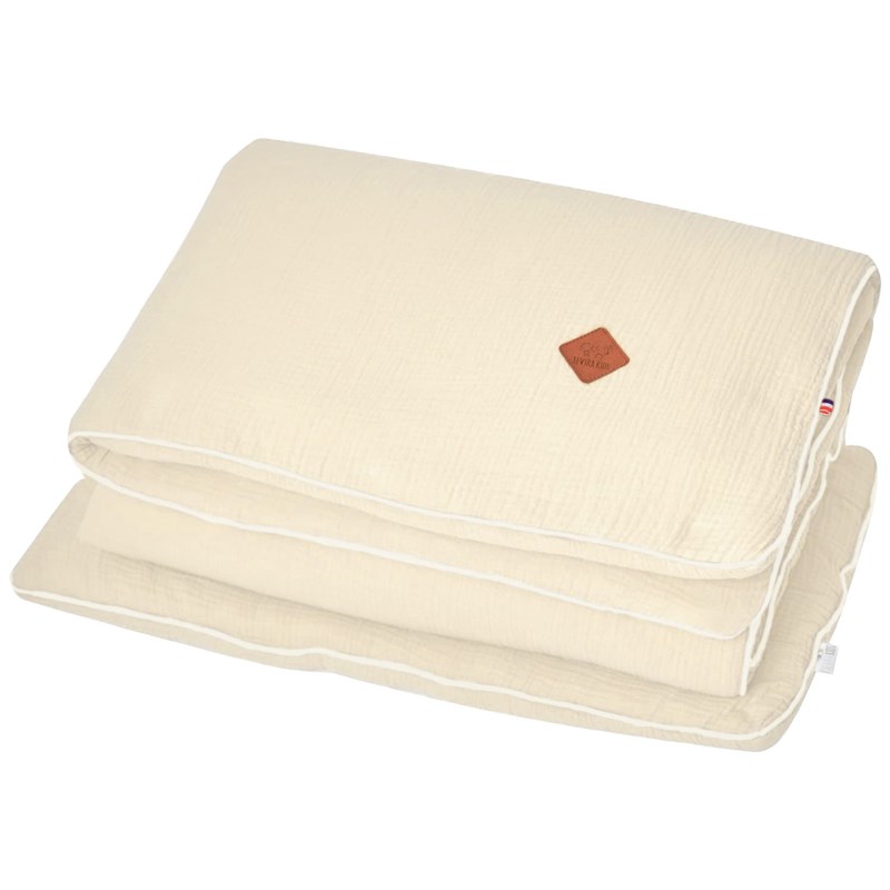 Couette et oreiller prêt à dormir écru