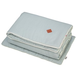 Couette et oreiller en lin vert de gris