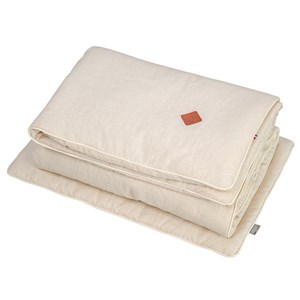 Couette et oreiller en lin beige 140 x