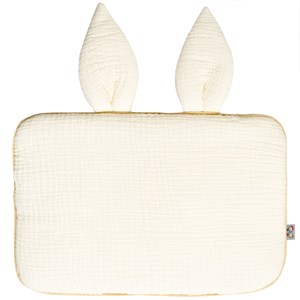 Oreiller lapin en gaze de coton, jeanne