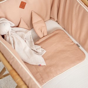 Oreiller extra plat lapin en lin pêche