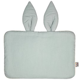 Oreiller extra plat lapin en lin vert