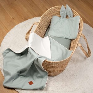 Oreiller extra plat lapin en lin vert