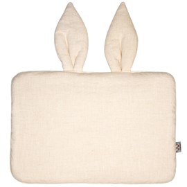 Oreiller extra plat lapin en lin beige