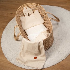 Oreiller extra plat lapin en lin beige