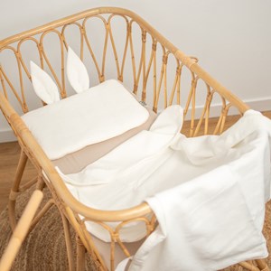 Oreiller extra plat lapin en lin écru