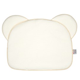 Oreiller bébé plat ourson gaze jeanne