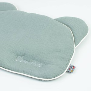 Oreiller bébé plat ourson gaze jeanne