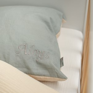 Taie d'oreiller réversible lin lavé